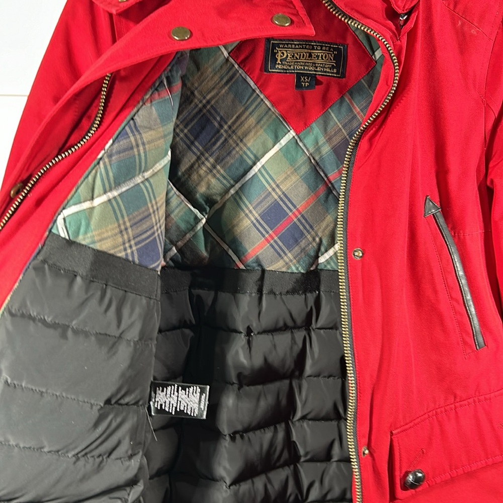 Pendleton Bachelor Coyote Fur Trim Duck Down Jacket XS TP - Picture 10 of 12